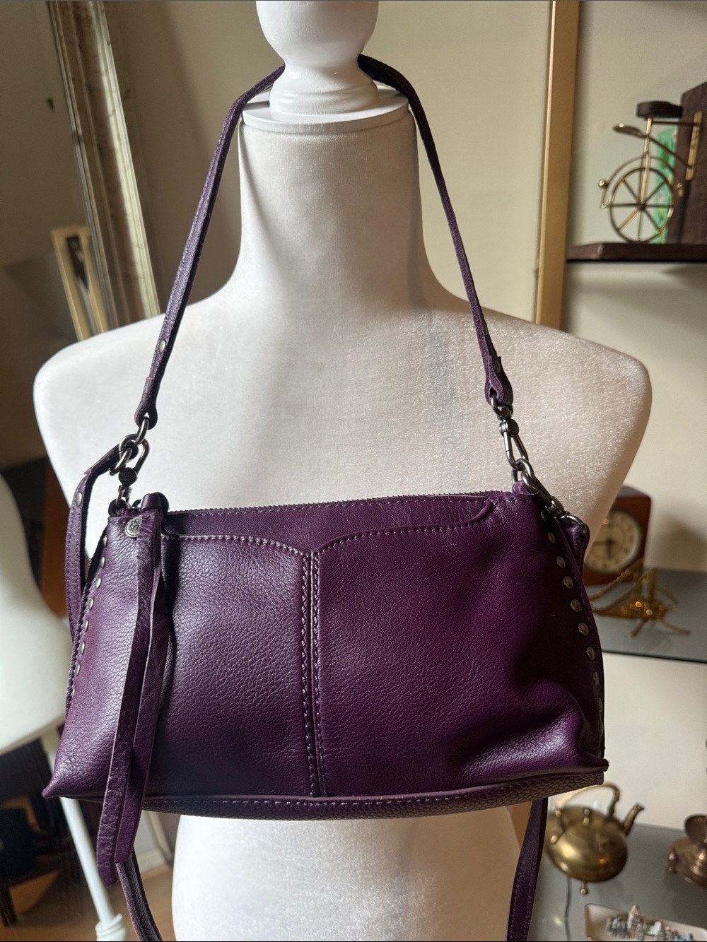 The Sak leather Studded Purple Purse Crossbody